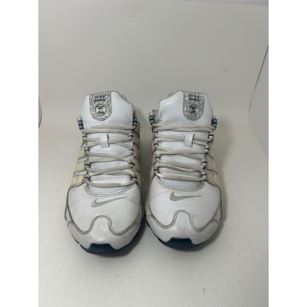 Nike Shox NZ White Metallic Silver Navy 378341-100 Mens 9.5 Running Shoes